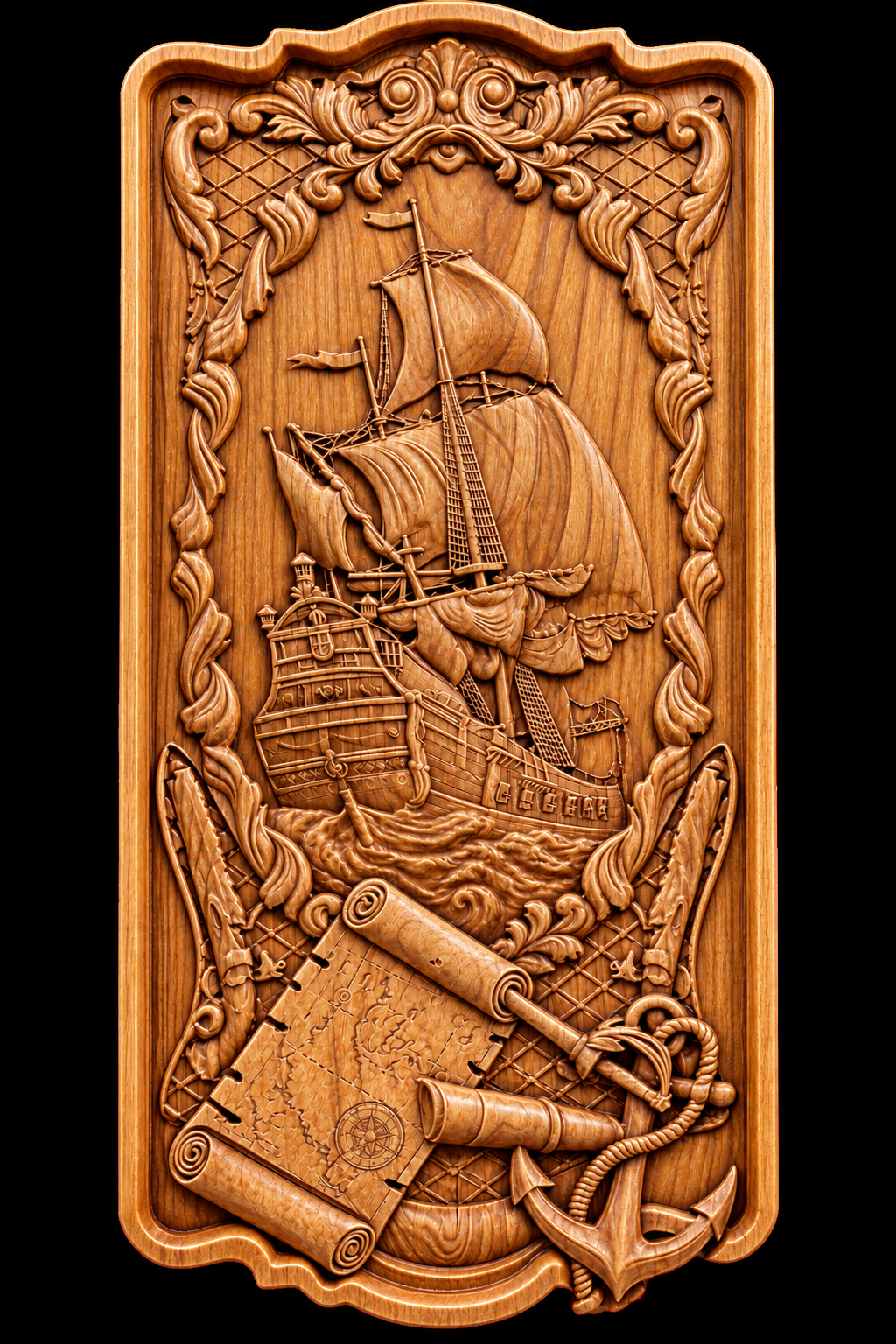 Pirate's Paradise custom CNC carving by Singed Impressions